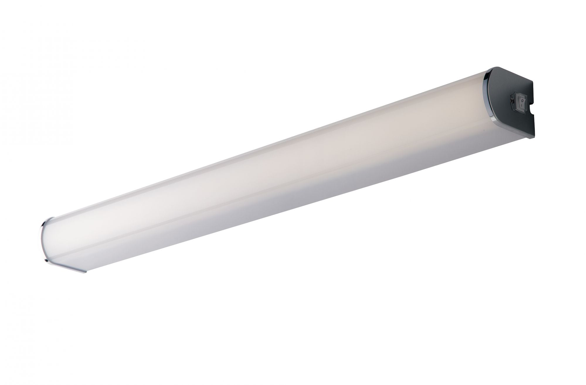Applique da specchio led integrato con struttura cromata e diffusore in policarbonato con interruttore o presa 4000°k collezione BLASTER Applique da specchio led integrato con struttura cromata e diffusore in policarbonato con interruttore o presa 4000°k collezione BLASTER